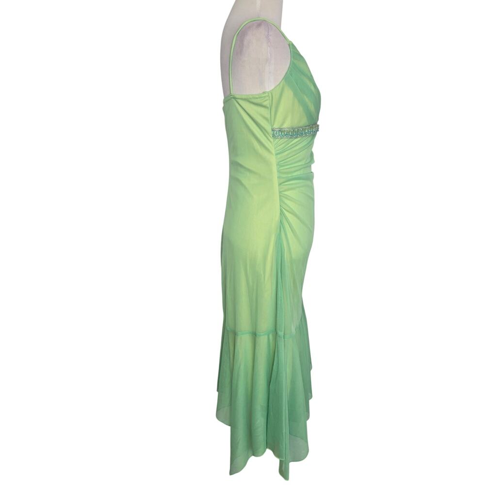 Vintage Y2K Babydoll Fairy Mesh Dress Prom Beaded City Triangles Women Small - Picture 2 of 15
